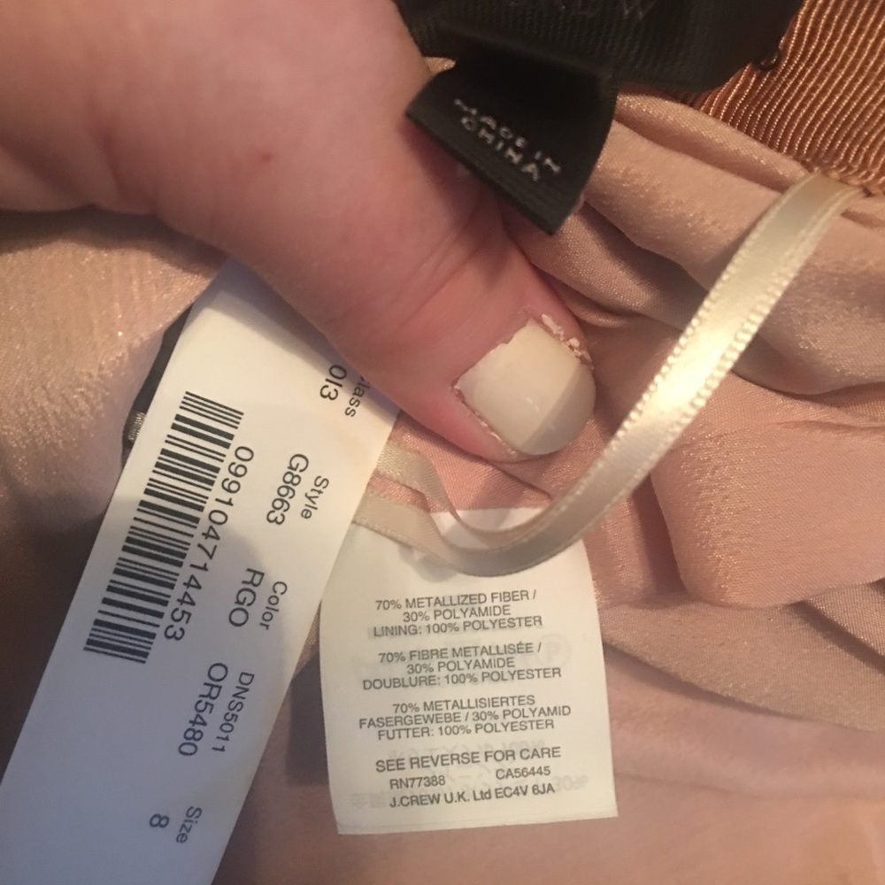 NWT J. Crew Collection Rose Gold Flutter Skirt 8 - Picture 5 of 8